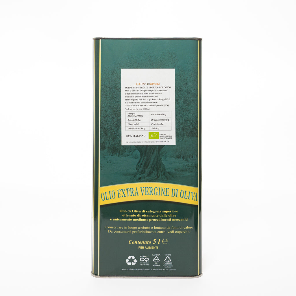 Organic Extra Virgin Olive Oil - 5l