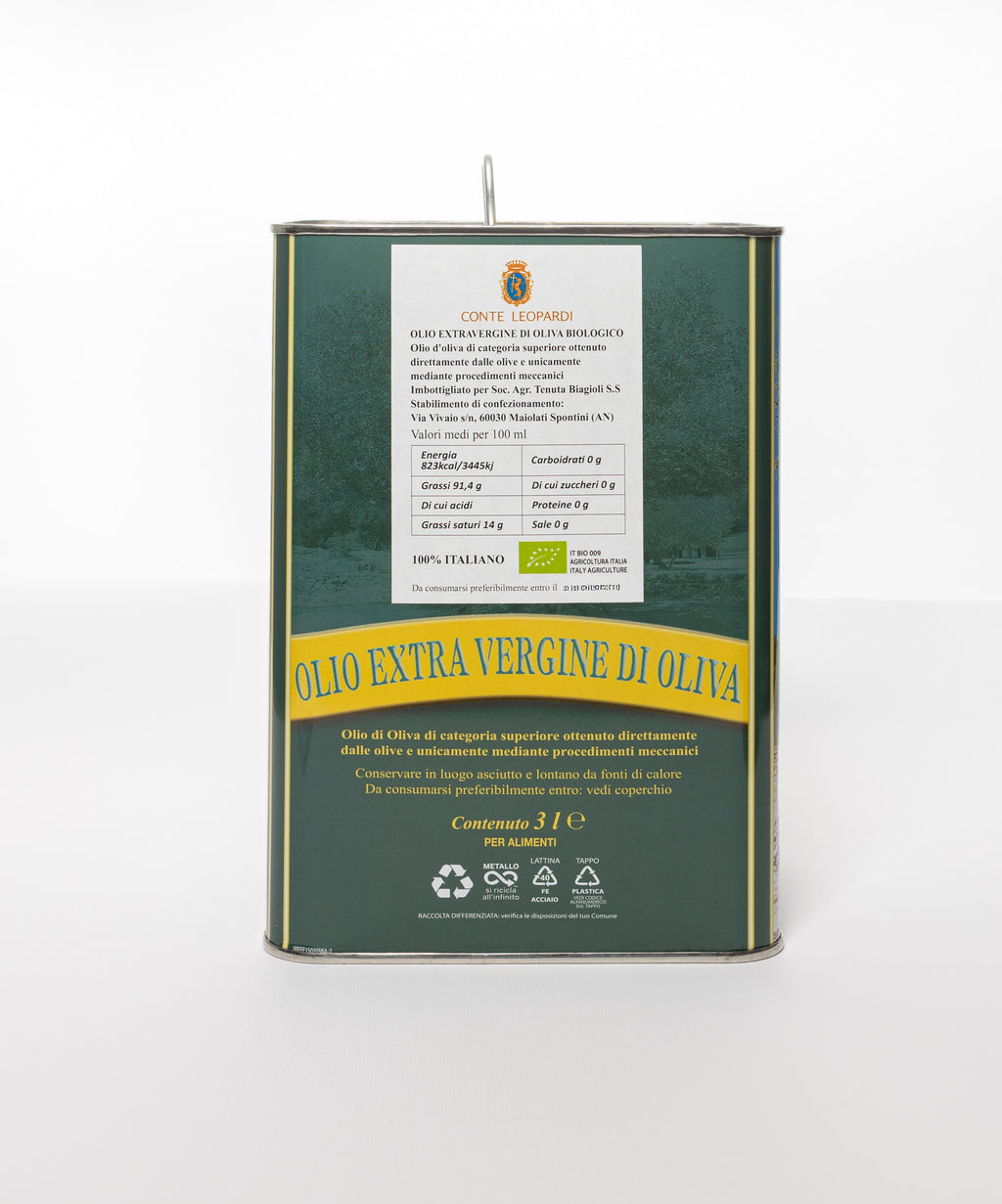 Organic Extra Virgin Olive Oil - 3l